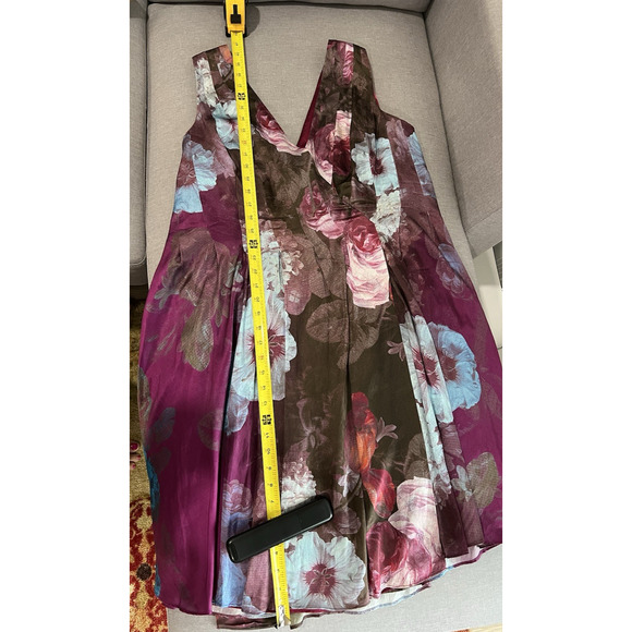 Monsoon Floral Silk Summer Wedding Occasion Dress London V neck Size 16 - Picture 8 of 8